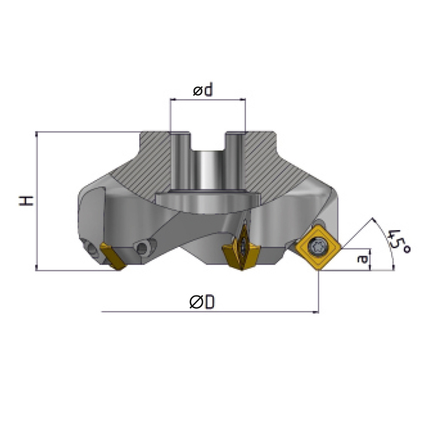 Фреза торцовая 200 с механическим креплением 4гр пл-н SEKT 1204AFTN Z=12 dпос=50мм AF245-R200.07.12.B50 NOX «Русский Инструмент» (РИ)