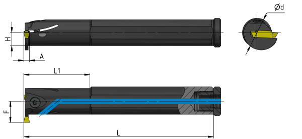 Резец для обработки внутренних канавок D=20 L=160 TTIL20-2 левый «Русский Инструмент» (РИ) Резец для обработки внутренних канавок D=20 L=160 TTIL20-2 левый «Русский Инструмент» (РИ)