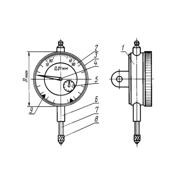 Индикатор часового типа ИЧ 10 0-10 0,01 кл.1 с ушком ГОСТ 577-68 Beltools Индикатор часового типа ИЧ 10 0-10 0,01 кл.1 с ушком ГОСТ 577-68 Beltools