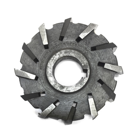 Фреза трехсторонняя 100х14х27 Z=12 со вставными рифлеными ножами Р6М5 ГОСТ 1669-78 БелФрез Фреза трехсторонняя 100х14х27 Z=12 со вставными рифлеными ножами Р6М5 ГОСТ 1669-78 БелФрез