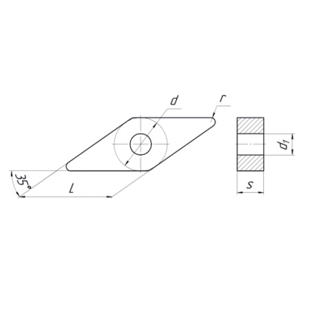 Пластина сменная ромбическая VNMG 160408-DM PC25C «Русский Инструмент» (РИ) Пластина сменная ромбическая VNMG 160408-DM PC25C «Русский Инструмент» (РИ)