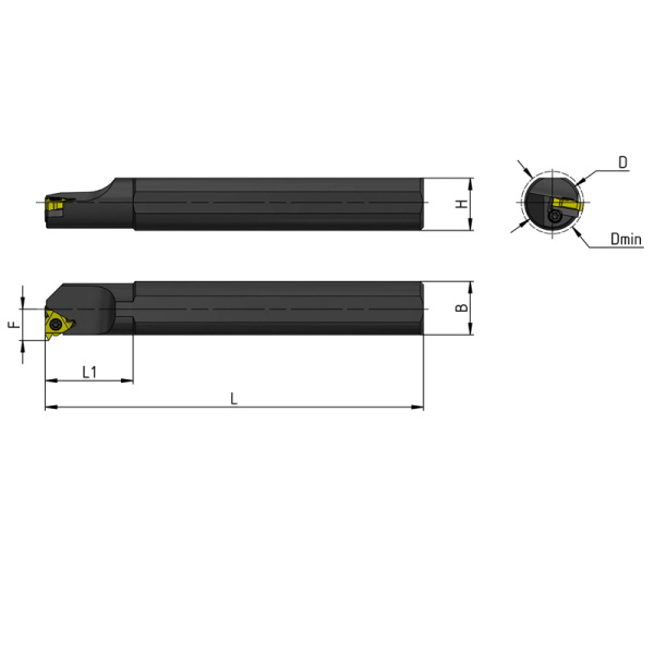 Резец резьбовой для нарезания внутренней резьбы D=6 L=100 SNR0612 H06 «Русский Инструмент» (РИ) Резец резьбовой для нарезания внутренней резьбы D=6 L=100 SNR0612 H06 «Русский Инструмент» (РИ)
