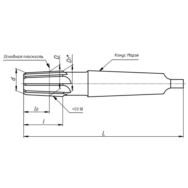 Развертка коническая машинная конусность 1:16 1/8" Р6М5 Z=6 к/х КМ1 К Тр (2373-0051) ГОСТ 6226-71 D1=9,192 Beltools Развертка коническая машинная конусность 1:16 1/8" Р6М5 Z=6 к/х КМ1 К Тр (2373-0051) ГОСТ 6226-71 D1=9,192 Beltools