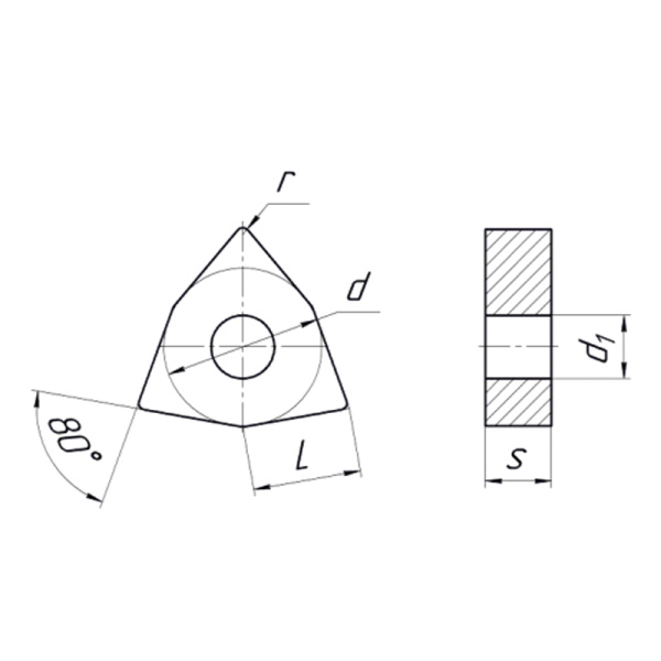 Пластина сменная шестигранная WNMA 060404 KC15R "ломаный треугольник" «Русский Инструмент» (РИ) Пластина сменная шестигранная WNMA 060404 KC15R "ломаный треугольник" «Русский Инструмент» (РИ)