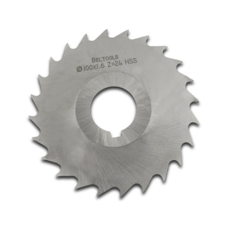 Фреза прорезная 100х1,6х27 Z=24 тип 3 со ступицей и ш/п HSS ГОСТ 2679-93 Beltools Фреза прорезная 100х1,6х27 Z=24 тип 3 со ступицей и ш/п HSS ГОСТ 2679-93 Beltools