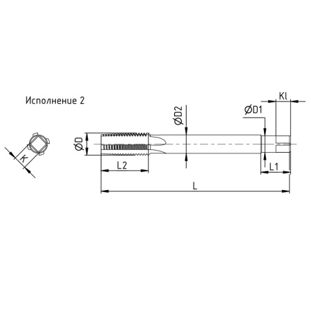 Метчик М14х2 гаечный износостойкое покрытие L=180мм исп2 ГОСТ 1604-71 Владивостокский ИЗ