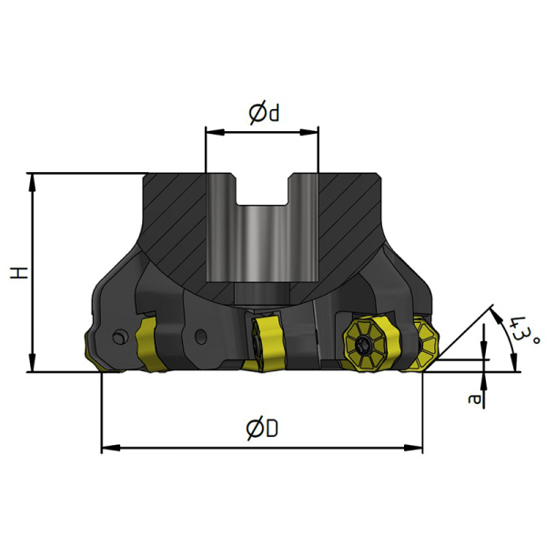 Фреза торцовая 80 с механическим креплением 8гр пл-н ONKU 0706 Z=6 dпос=27мм AF143-R080.04.06.A27 «Русский Инструмент» (РИ)