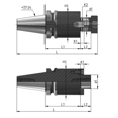 Оправка для фрез насадных торцевых 7:24 BT40-d22 BT40-FMB22-60 биение ≤0.003 Beltools Оправка для фрез насадных торцевых 7:24 BT40-d22 BT40-FMB22-60 биение ≤0.003 Beltools