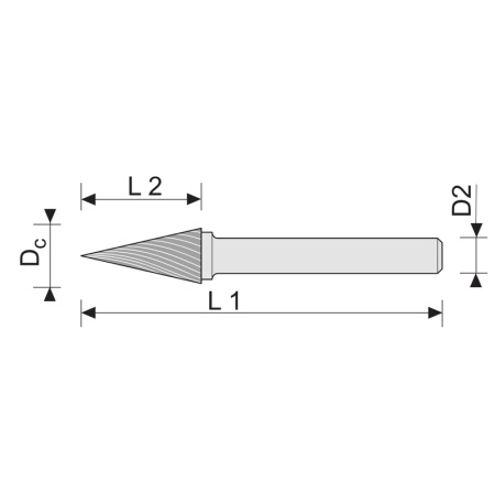 Борфреза коническая (M) 4 твердосплавная ВК8 dхв-ка=4 мм