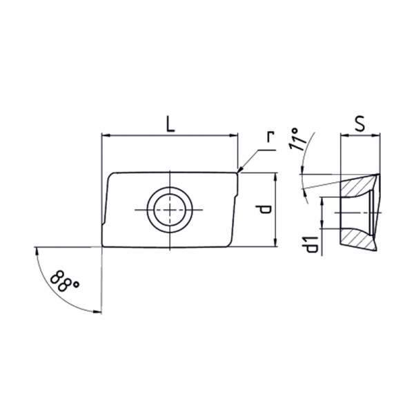 Пластина сменная параллелограммная APKT 11T304-AL N25 «Русский Инструмент» (РИ) Пластина сменная параллелограммная APKT 11T304-AL N25 «Русский Инструмент» (РИ)
