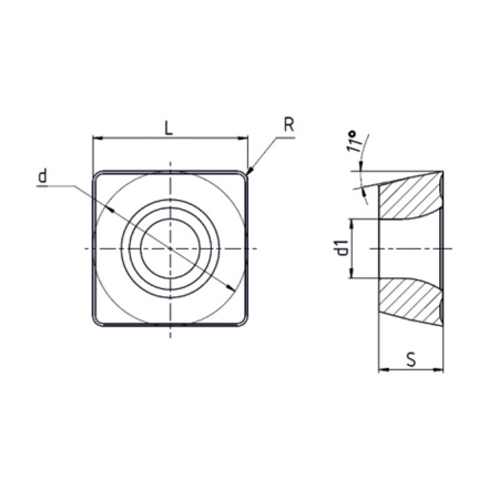Пластина сменная квадратная SPMT 09T308-RR MP15 «Русский Инструмент» (РИ) Пластина сменная квадратная SPMT 09T308-RR MP15 «Русский Инструмент» (РИ)