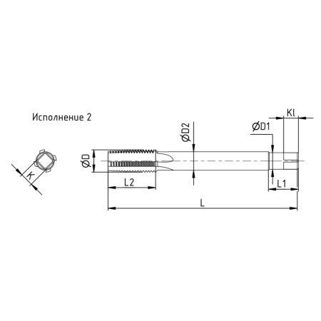 Метчик М24х1,5 гаечный Р6М5 L=250мм исп2 ГОСТ 1604-71 Beltools