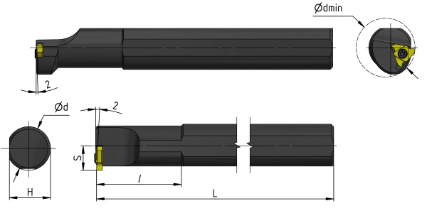 Резец для обработки внутренних канавок, продольного, поперечного и профильного точения D=20 L=180 S20Q-JSTGL16 левый «Русский Инструмент» (РИ) Резец для обработки внутренних канавок, продольного, поперечного и профильного точения D=20 L=180 S20Q-JSTGL16 левый «Русский Инструмент» (РИ)