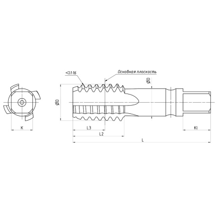Метчик конический 5/8'' 14 ниток К(NPT) машинно-ручной (HSS) исп2 Beltools Метчик конический 5/8'' 14 ниток К(NPT) машинно-ручной (HSS) исп2 Beltools