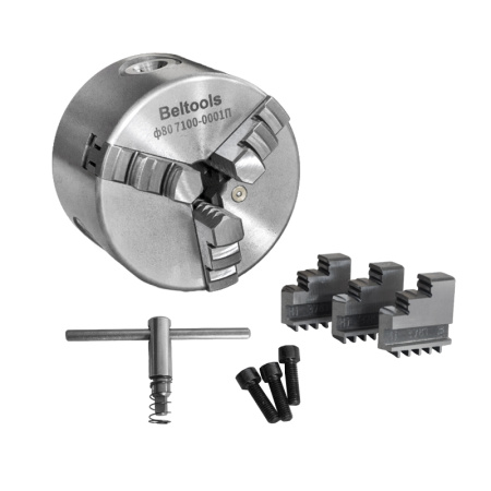 Патрон токарный 80-ПТ 3-x кулачковый (7100-0001П) К11 с обратными кулачками Beltools Патрон токарный 80-ПТ 3-x кулачковый (7100-0001П) К11 с обратными кулачками Beltools