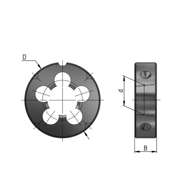 Плашка W30,3х1,814 14 ниток D=75мм «Русский Инструмент» (РИ) Плашка W30,3х1,814 14 ниток D=75мм «Русский Инструмент» (РИ)